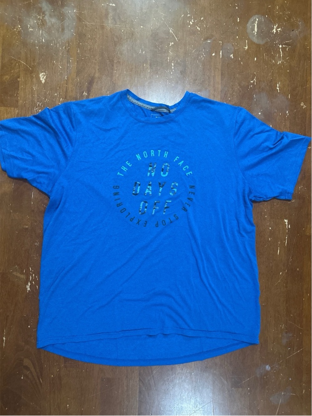 The North Face Blue Flashdry Tshirt - No Days Off size Large